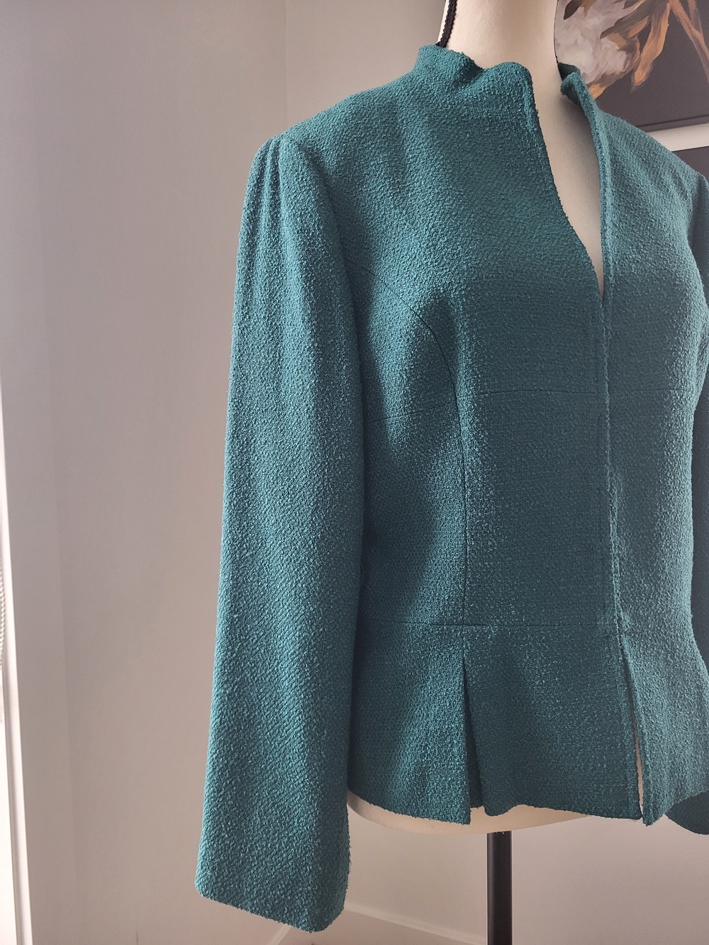 Anne Klein Teal Textured Peplum Jacket - Picture 4 of 15